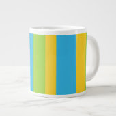 Mug Jumbo : Turquoise, Jaune, Grandes Têtes Vertes (Devant droit)