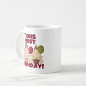 Mug Jumeaux 1er anniversaire - T-shirts et cadeaux pou (Devant gauche)