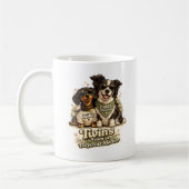 Mug Jumeaux de mère différente Design de chien drôle (Gauche)