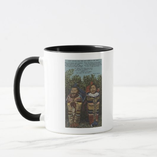 Mug Jumeaux indiens en Papooses & "� pleurant" (Gauche)