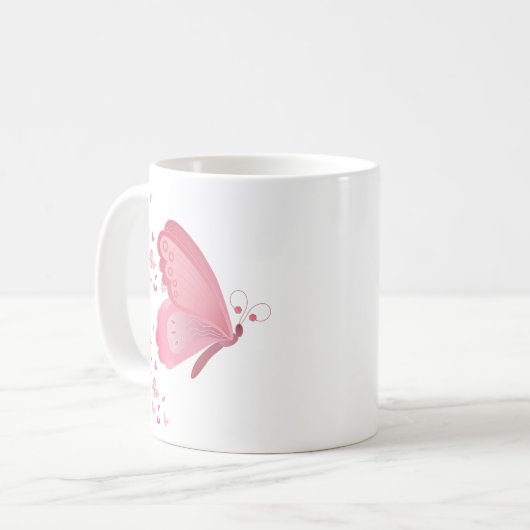Mug Jumeaux papillon rose (Devant gauche)