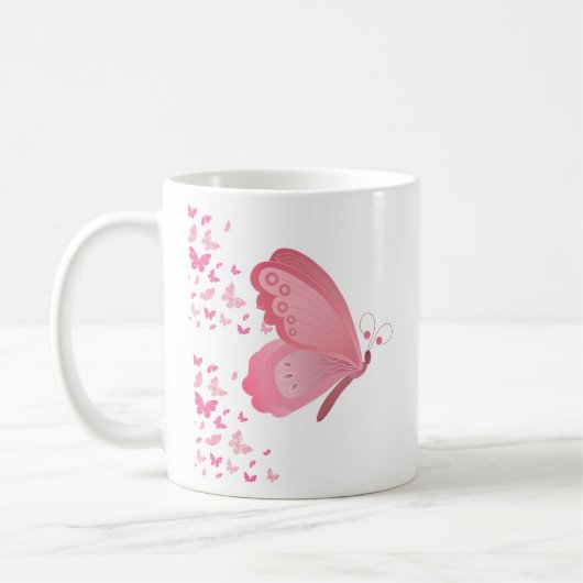 Mug Jumeaux papillon rose (Gauche)
