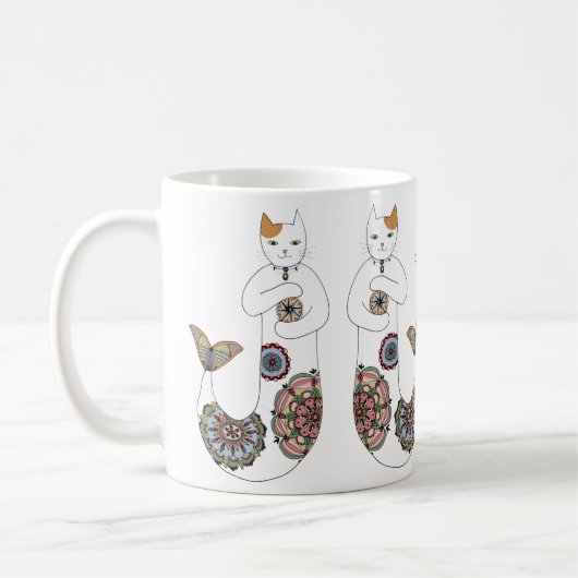 Mug Jumelle le chat de sirène (Gauche)