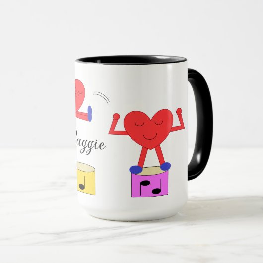 Mug Jumping Heart in Love : Blanc (Devant droit)