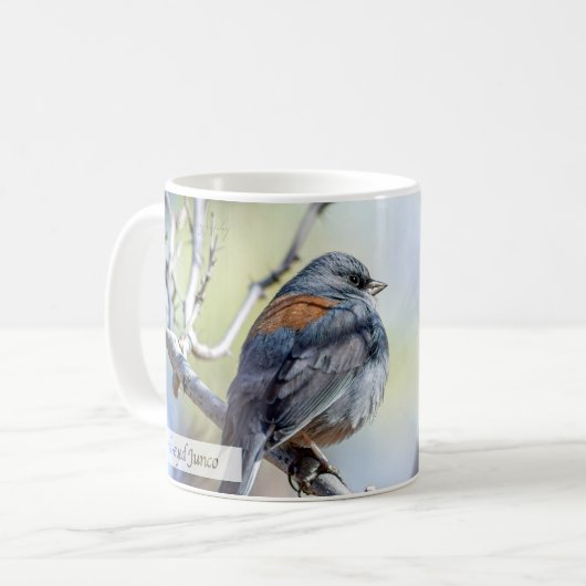 Mug Junco à yeux noirs Psaume 62:5 (Devant gauche)
