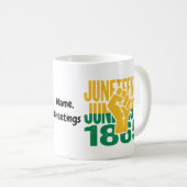 Mug Juneteenth 1865 19 juin Graphique De liberté (Devant droit)