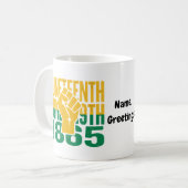 Mug Juneteenth 1865 19 juin Graphique De liberté (Devant gauche)