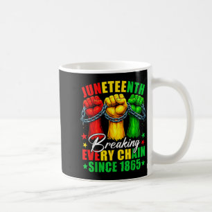 Mug Juneteenth brisant chaque chaîne depuis 1865 liber