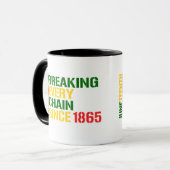 Mug JUNETEENTH Briser Chaque Chaîne 1985 MOIS NOIR (Devant gauche)
