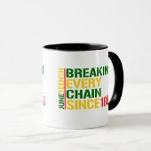 Mug JUNETEENTH Briser Chaque Chaîne 1985 MOIS NOIR (Devant droit)