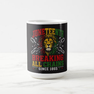 Mug Juneteenth Lion Liberté : Briser les Chaînes Depui