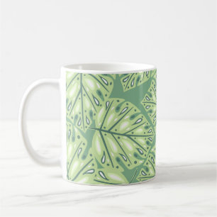 Mug jungle botanique sans couture motif en vert pastel