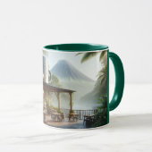 Mug Jungle Coffee Oasis with Majestic Volcano View (Devant droit)
