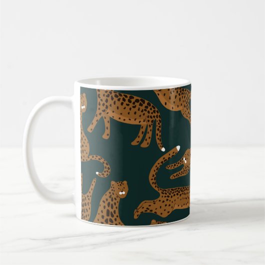 Mug Jungle léopard : Vintage Poster de animal. (Gauche)