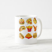 Mug Junk Food Cartoons Fried Food Pizza Chicken Nugget (Devant droit)