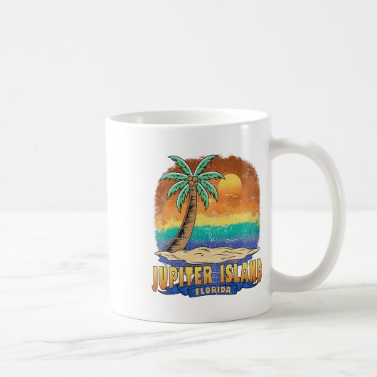 Mug Jupiter Island Floride Souvenir Vintage dénudé (Droite)