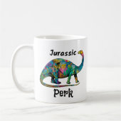 Mug Jurassic Perk Colorful Dinosaur White (Gauche)