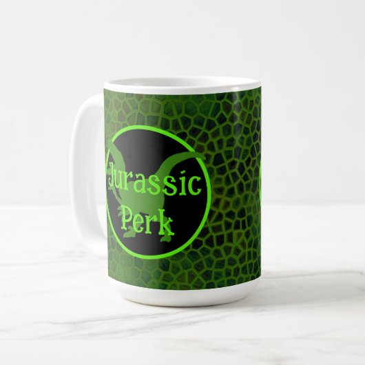 Mug Jurassic Perk Green Dinosaur Hide (Devant gauche)