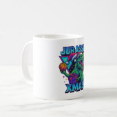 Mug Jurassic Xmas T-Rex - Retro 80s Neon Dinosaur Xmas (Devant gauche)