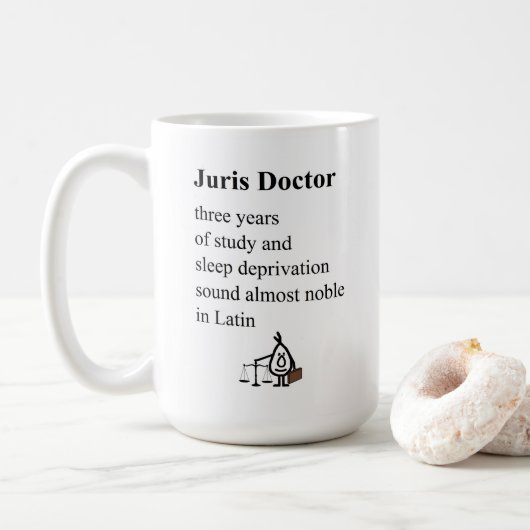 Mug Juris Doctor, un poème amusant pour les étudiants (Avec donut)