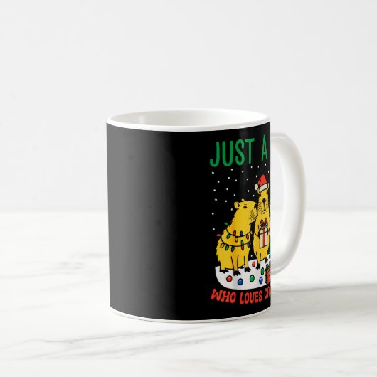 Mug Just A Girl Who Loves Capybara Christmas Cute Capy (Devant droit)