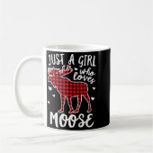 Mug Just A Girl Who Loves Moose Buffalo Plaid Christma (Gauche)