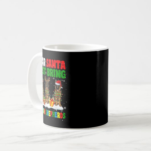 Mug Just Bring German Shepherds Xmas Three Santa Reind (Devant gauche)
