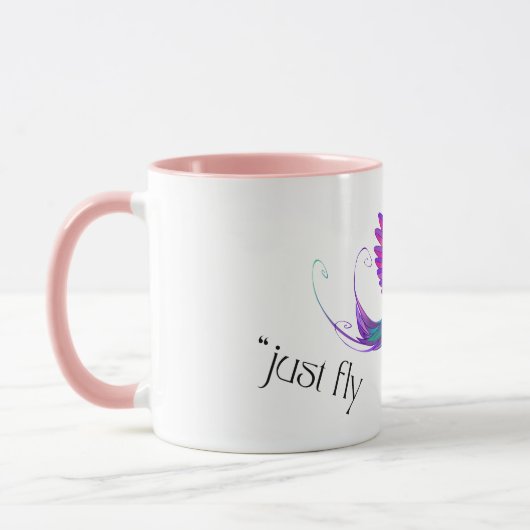 Mug Just Fly - Vibrant Rainbow Hummingbird Art for Fre (Gauche)