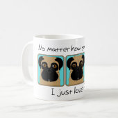 Mug Just Love Carlins Citation et Carlins amusants reg (Devant gauche)