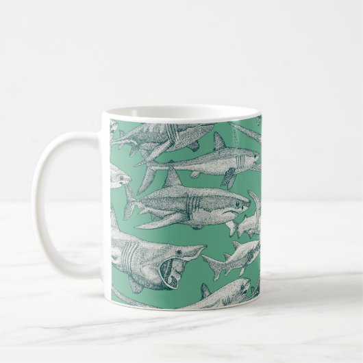 Mug just sharks dark teal peppermint (Gauche)