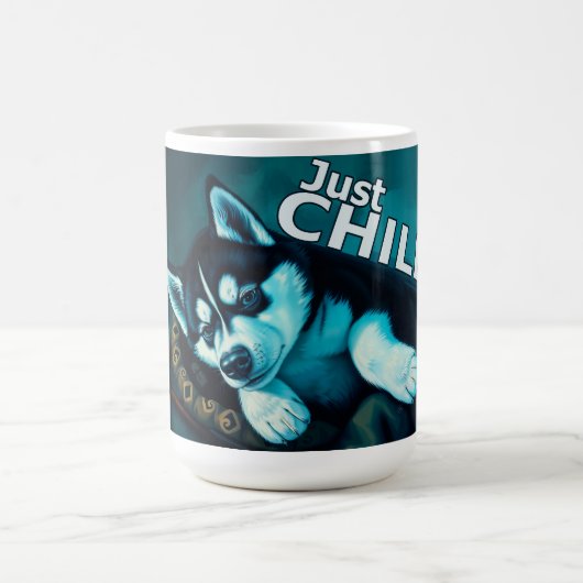 Mug Juste Chill Husky Puppy (Centre)