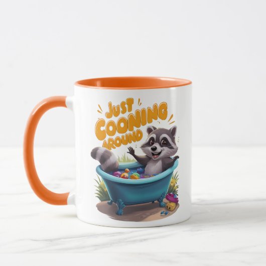 Mug Juste Cooning Mischievous Raccoons Bath Adventure (Gauche)