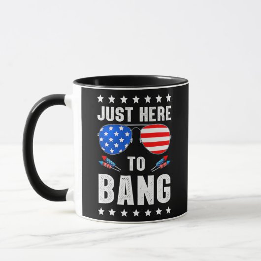 Mug Juste Ici Pour Banquer Les Lunettes De Drapeau US (Gauche)