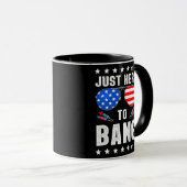 Mug Juste Ici Pour Banquer Les Lunettes De Drapeau US (Devant droit)