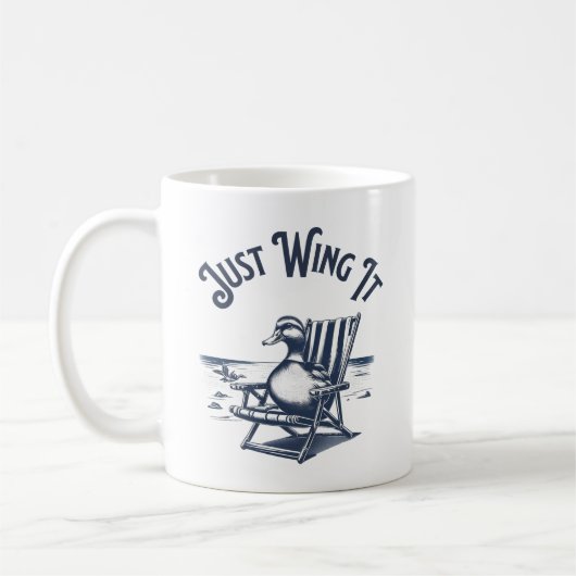 Mug Juste l'aimer, canard sur la chaise de plage Vibes (Gauche)