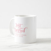 Mug Juste Marié Élégante Typographie Rose (Devant gauche)