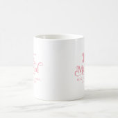 Mug Juste Marié Élégante Typographie Rose (Centre)