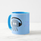 Mug Juste méduses bleues de Chillin avec des écouteurs (Devant gauche)