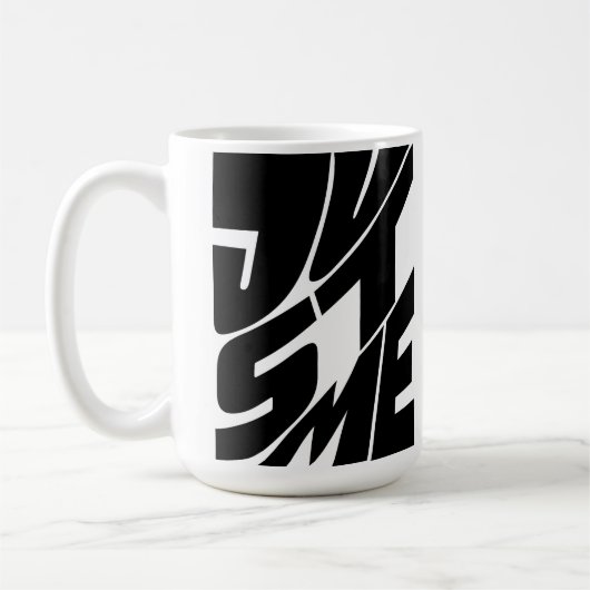 Mug Juste Moi, Design De Typographie Blanche Et Noire (Gauche)