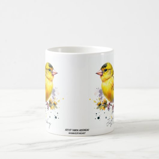 Mug Juste Oiseau/Finch Jaune mignonne (Centre)