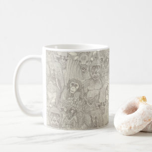 Mug juste perle naturelle d'animaux de la jungle afric
