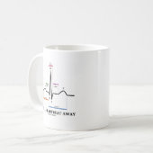 Mug Juste un battement de coeur loin (EKG/ECG) (Devant gauche)