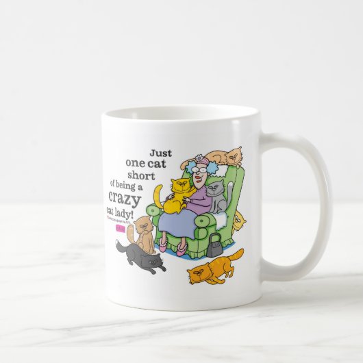 Mug Juste un chat court d'être Madame folle de chat (Droite)