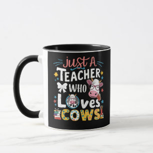 Mug Juste un enseignant qui aime les vaches de retour 