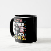 Mug Juste un enseignant qui aime les vaches de retour  (Devant gauche)