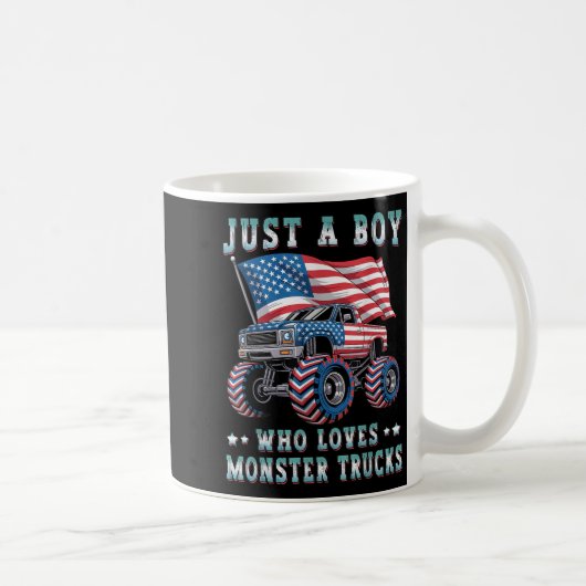 Mug Juste Un Garçon Qui Aime Monster Trucks American F (Droite)