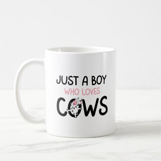 Mug Juste un garçon qui aime vaches mignonne ferme de (Gauche)