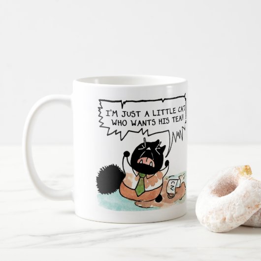 Mug Juste un petit chat qui veut son thé ! (Avec donut)