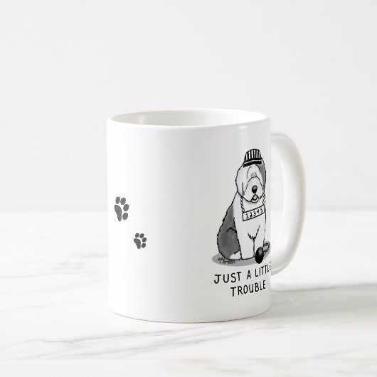 Mug Juste un petit problème Vieux anglais Sheepdog Gre (Devant droit)