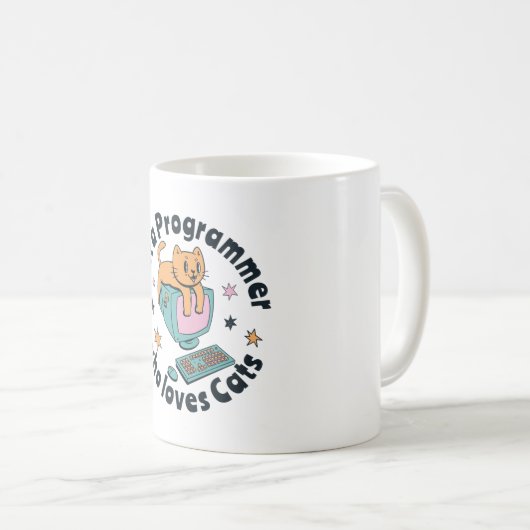 Mug Juste un programmeur qui aime les chats (Devant droit)